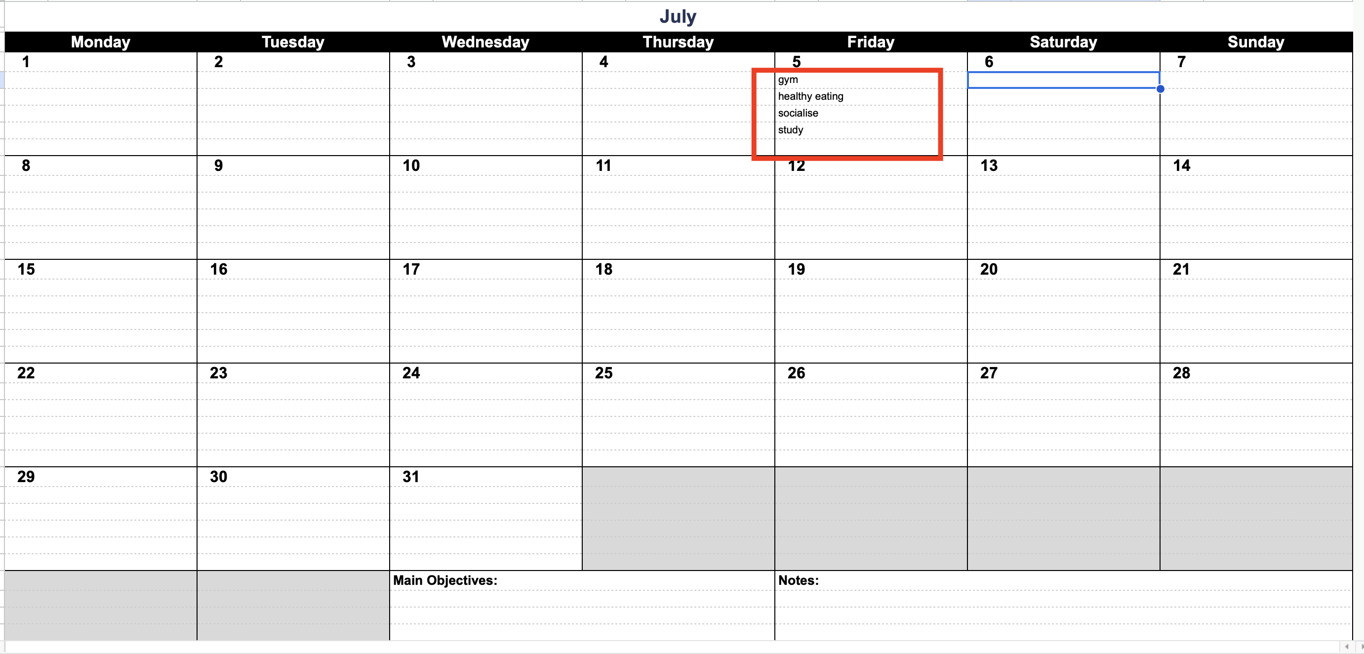 my time table - student project
