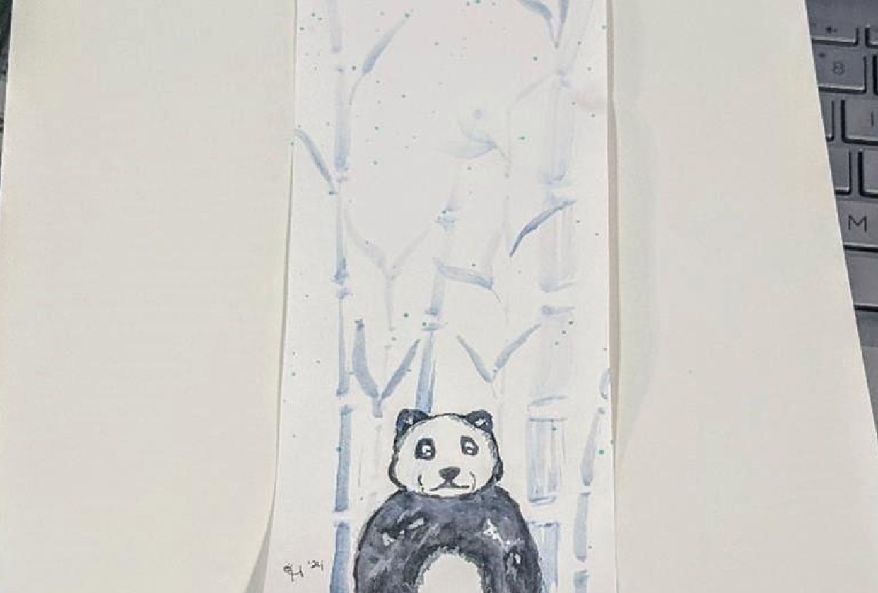 My first watercolor Panda attempt - student project