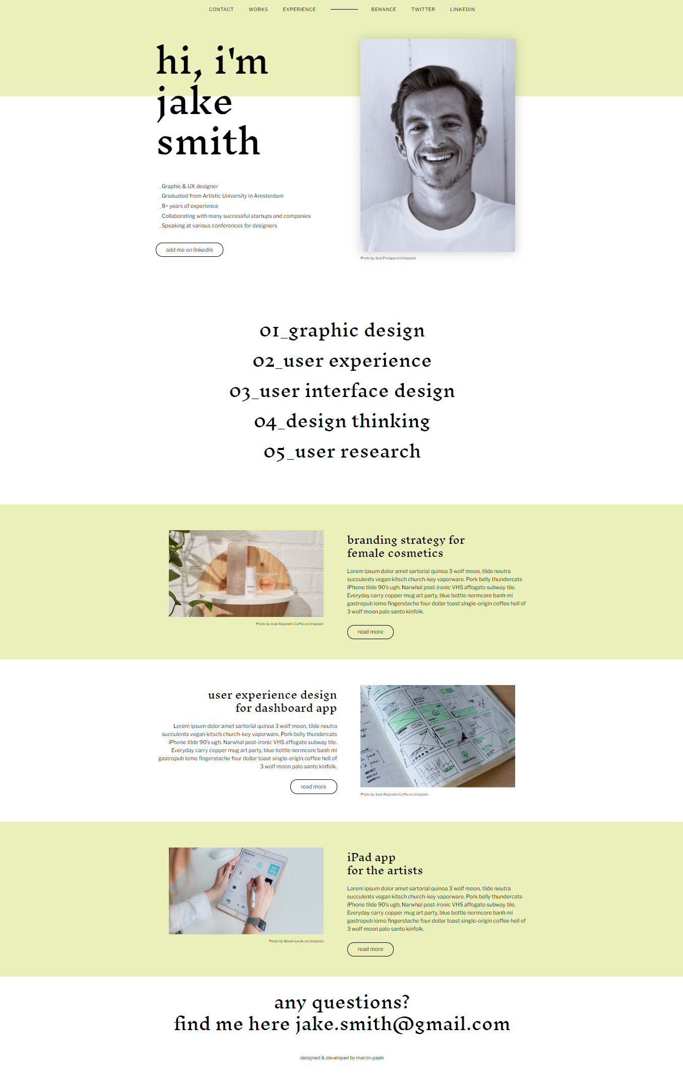 HTML&CSS project - personal page
