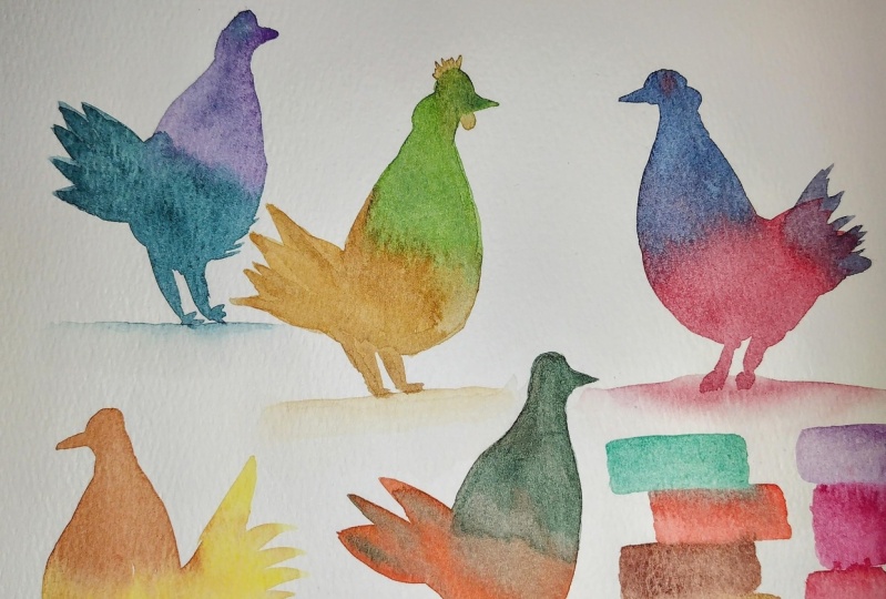 Color blend chickens