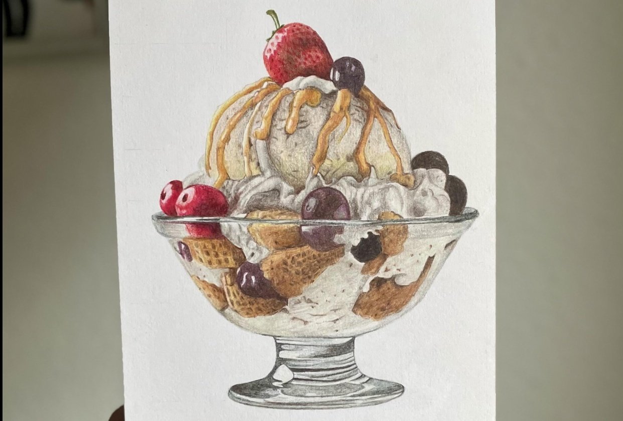 Ice cream Sundae Drawing - student project