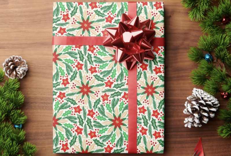 Holiday Mandala Pattern Wrapping Paper
