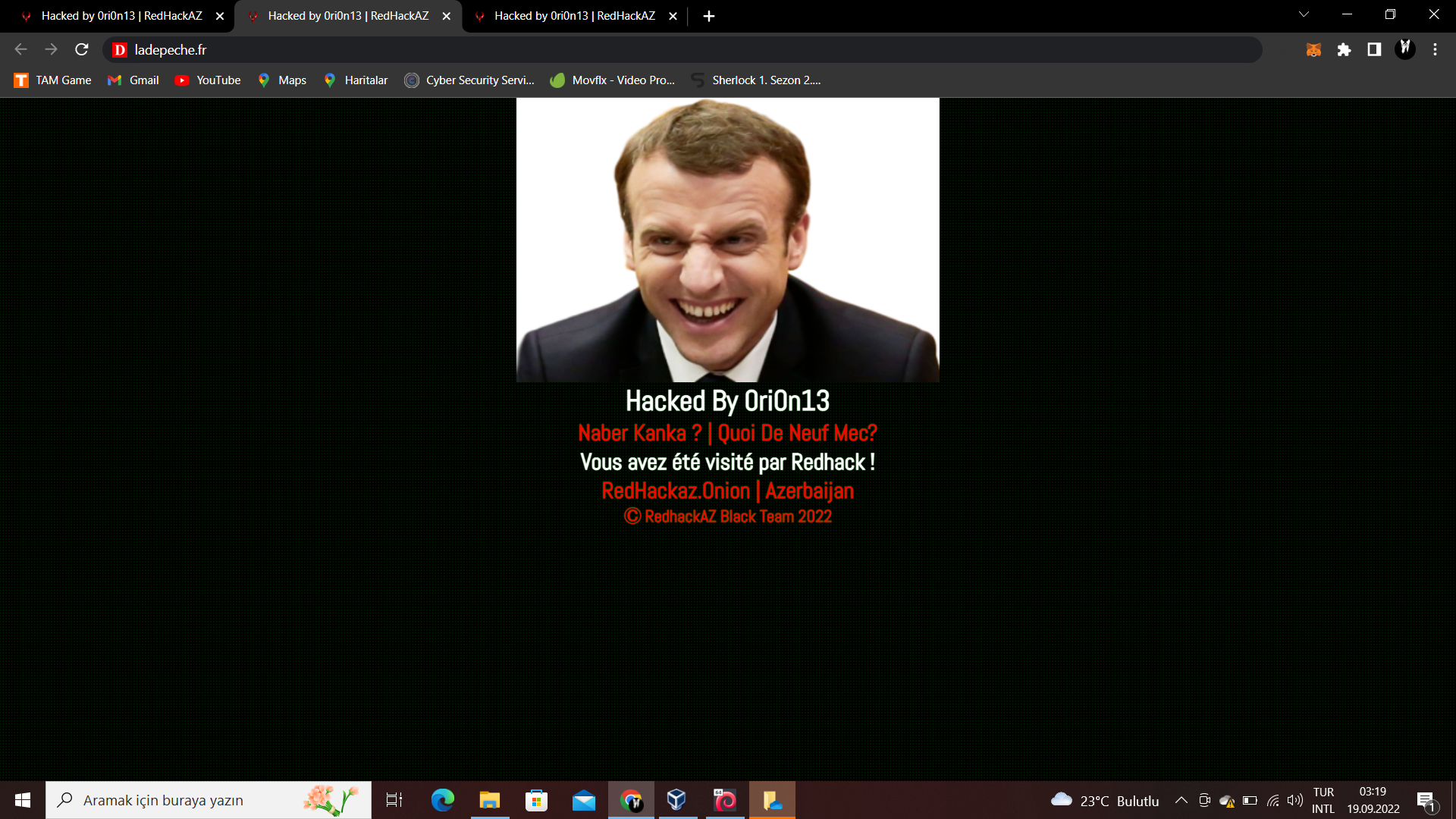 Hack to real French site - student project