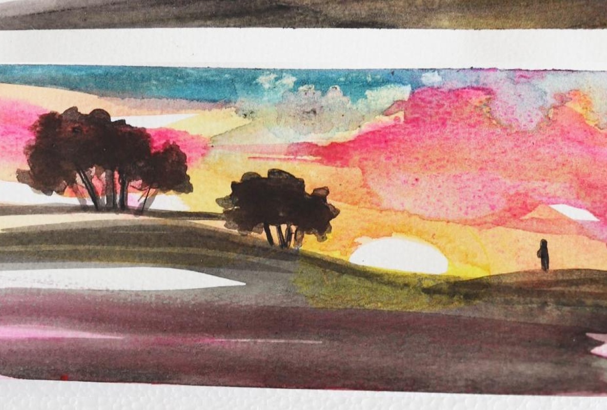 Watercolor Sunsets - student project