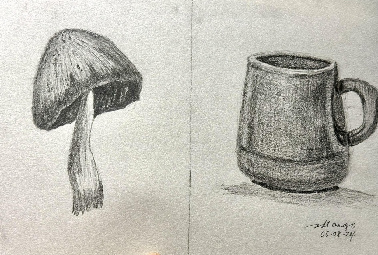 Mushroom and mug - student project