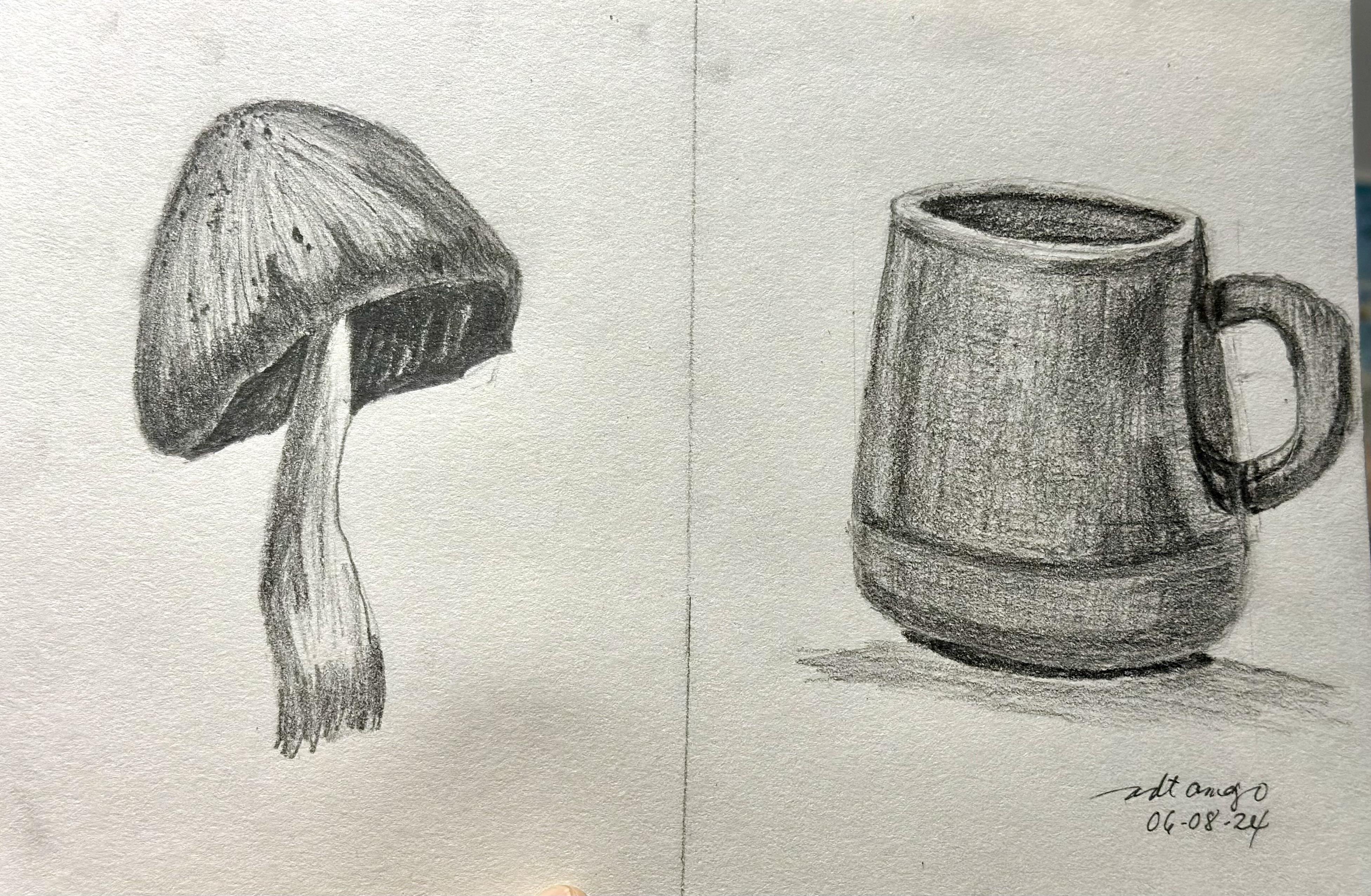 Mushroom and mug - student project