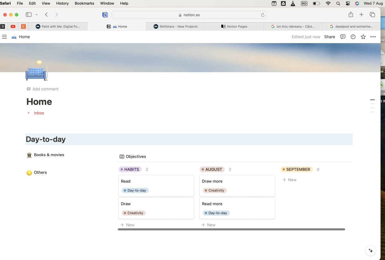 My notion home - student project