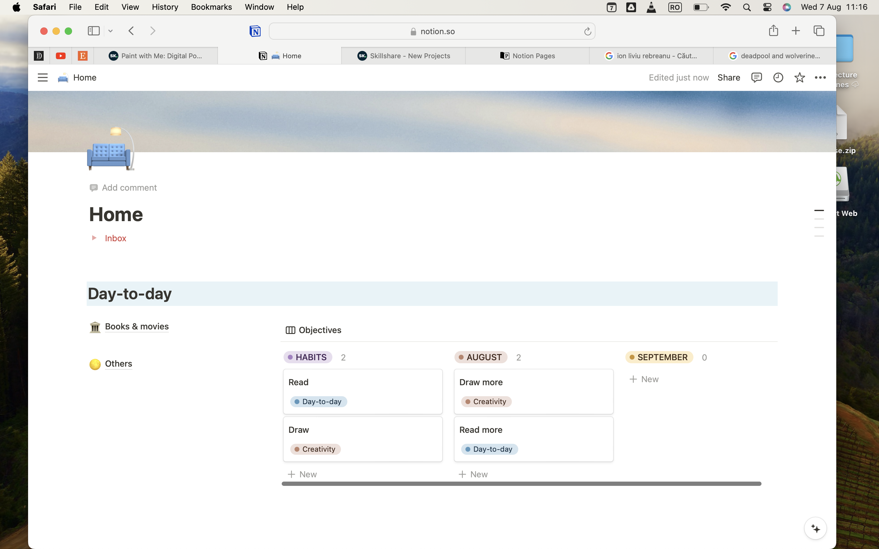 My notion home - student project