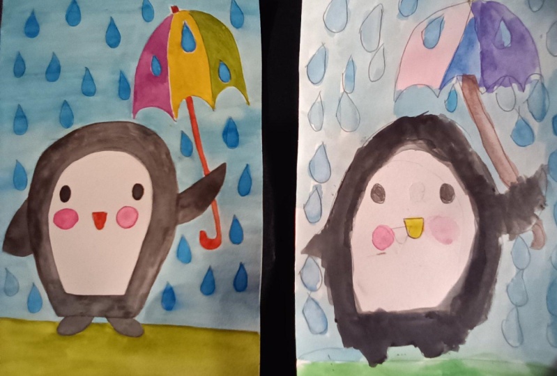 Rainy day penguin by my niece and I