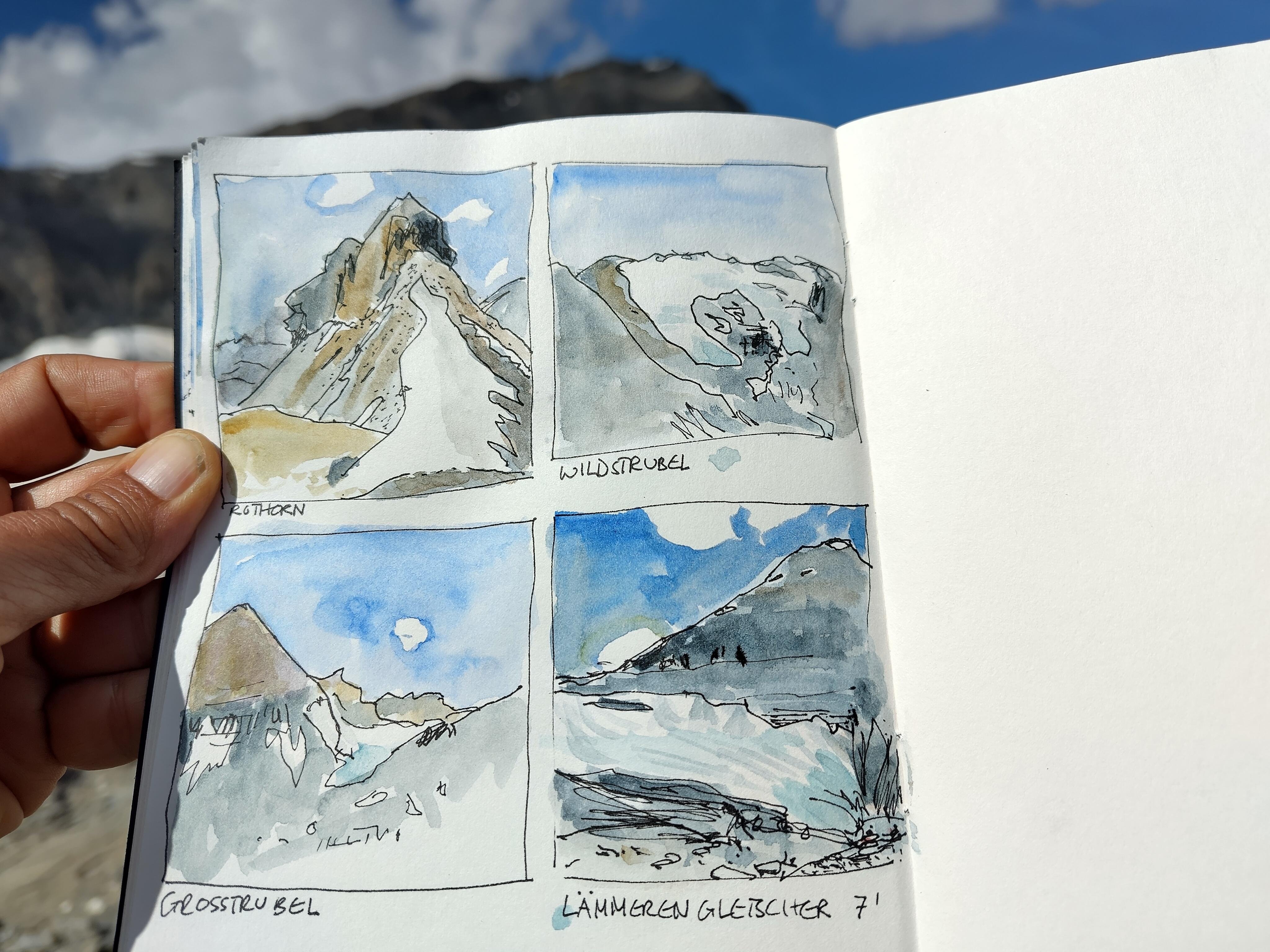 timed sketches on a hike - student project
