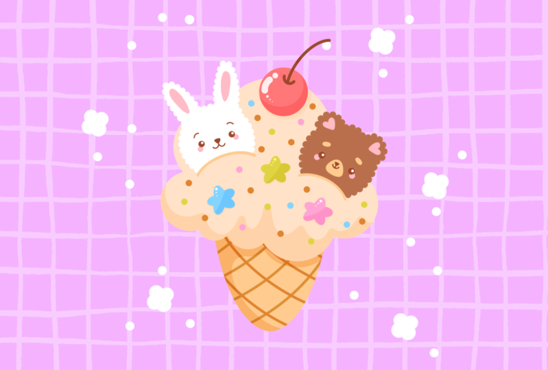 Cute ice cream illustration