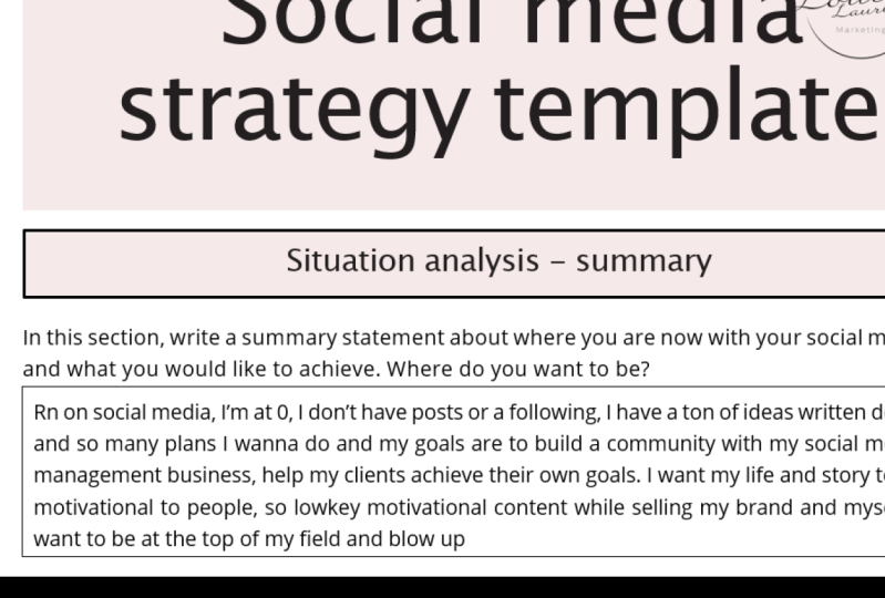 my social media plan