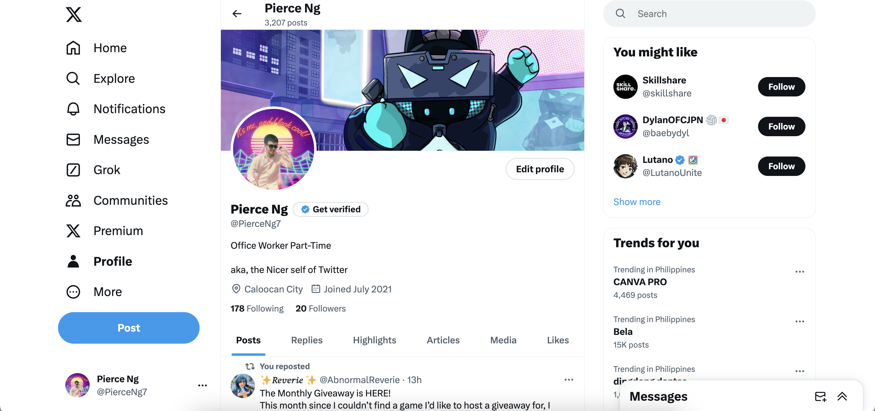 My Twitter Account - student project