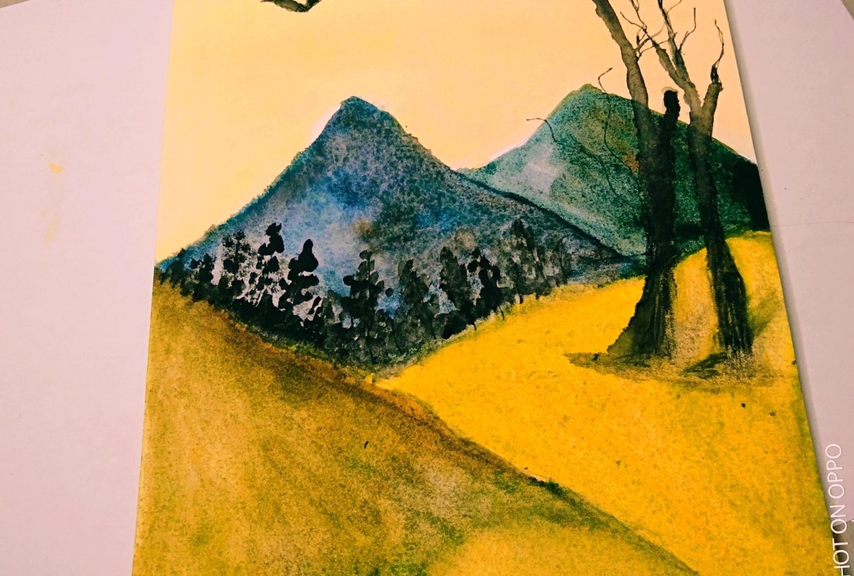 Painting an evening sky - student project