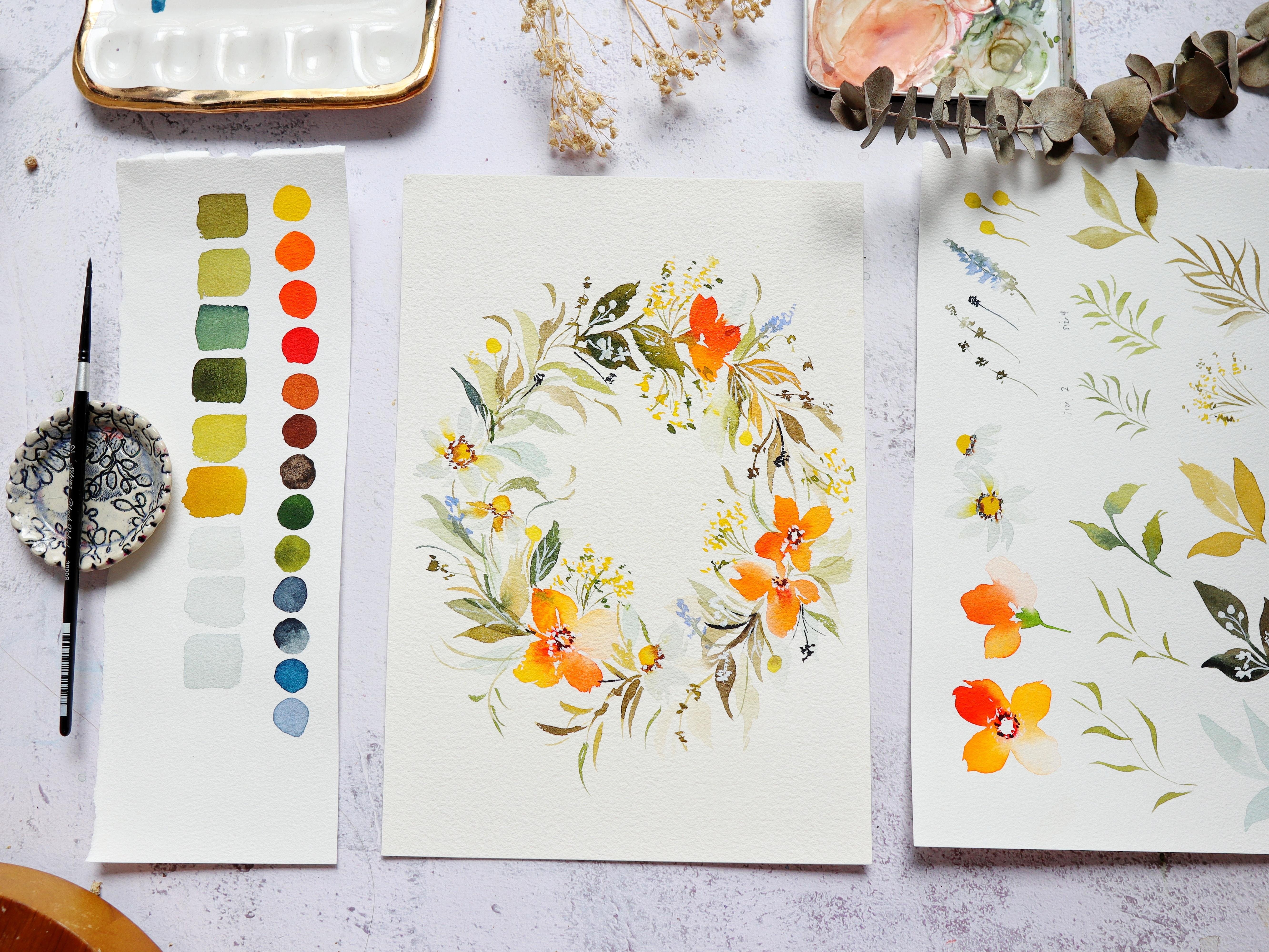 Dainty Watercolor Wreath