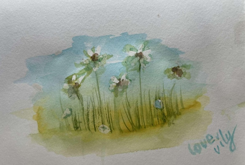 mini watercolor dandelions