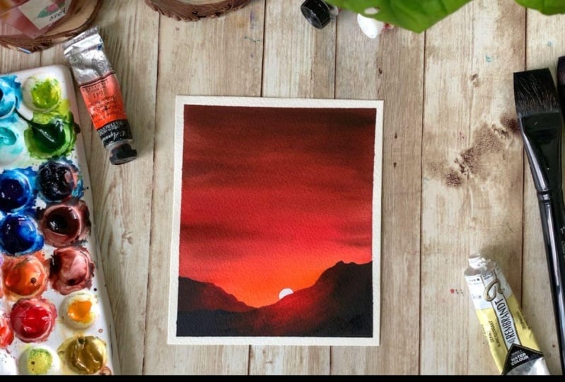 15 Minute Watercolor Skies