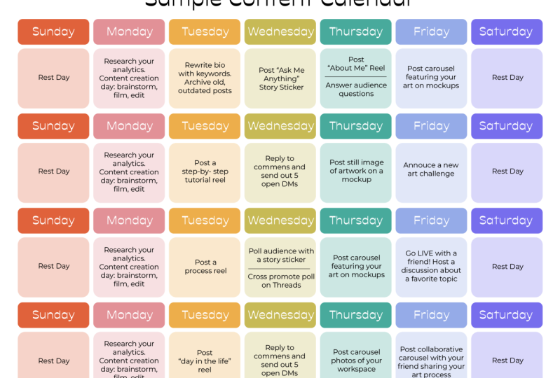 Monthly Content Calendar