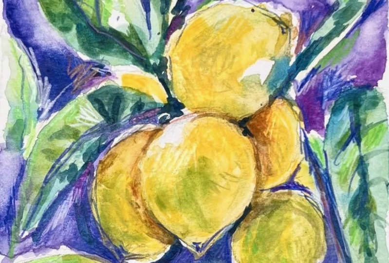 Loose Lemons in Watercolor