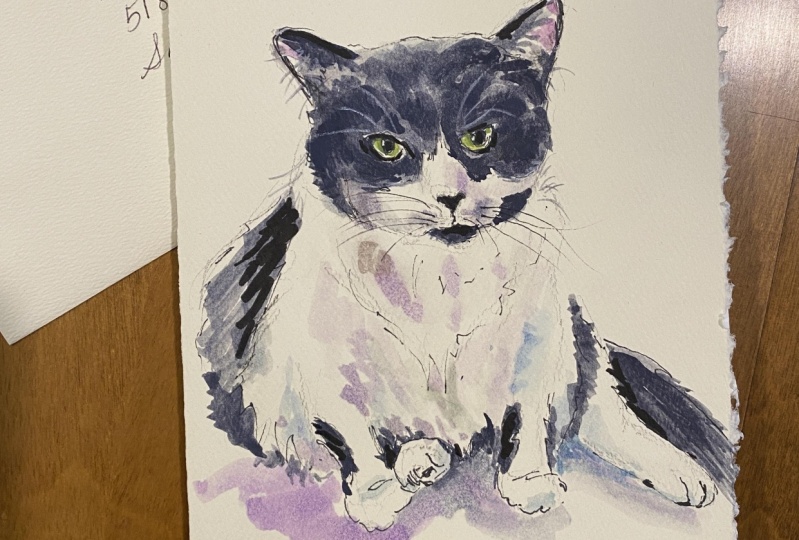 Cat Watercolor Illustration