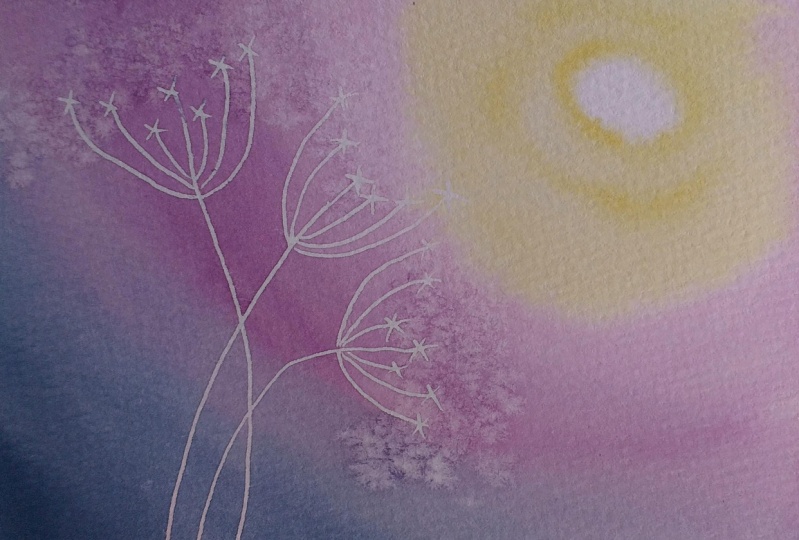 Sunset Seed Heads in Watercolour