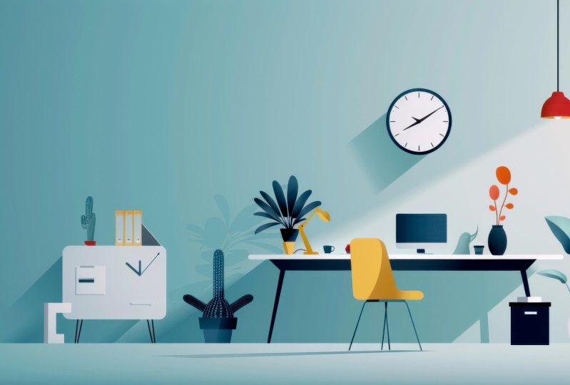 Creating a clock with Table chair and pots
