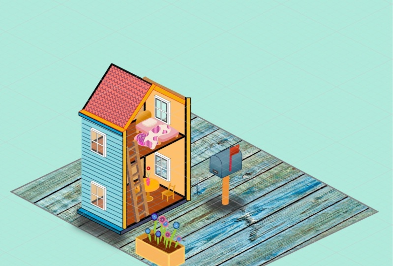 Isometric dollhouse