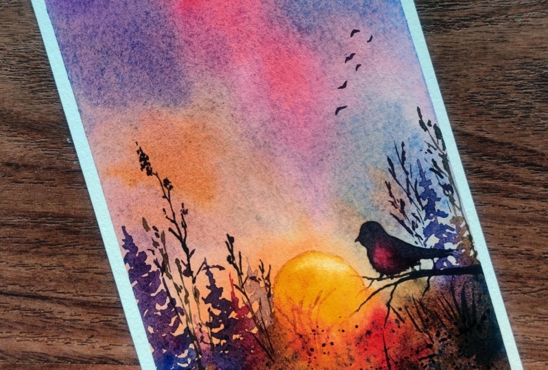 Watercolor Painting with 3 Primary Colors