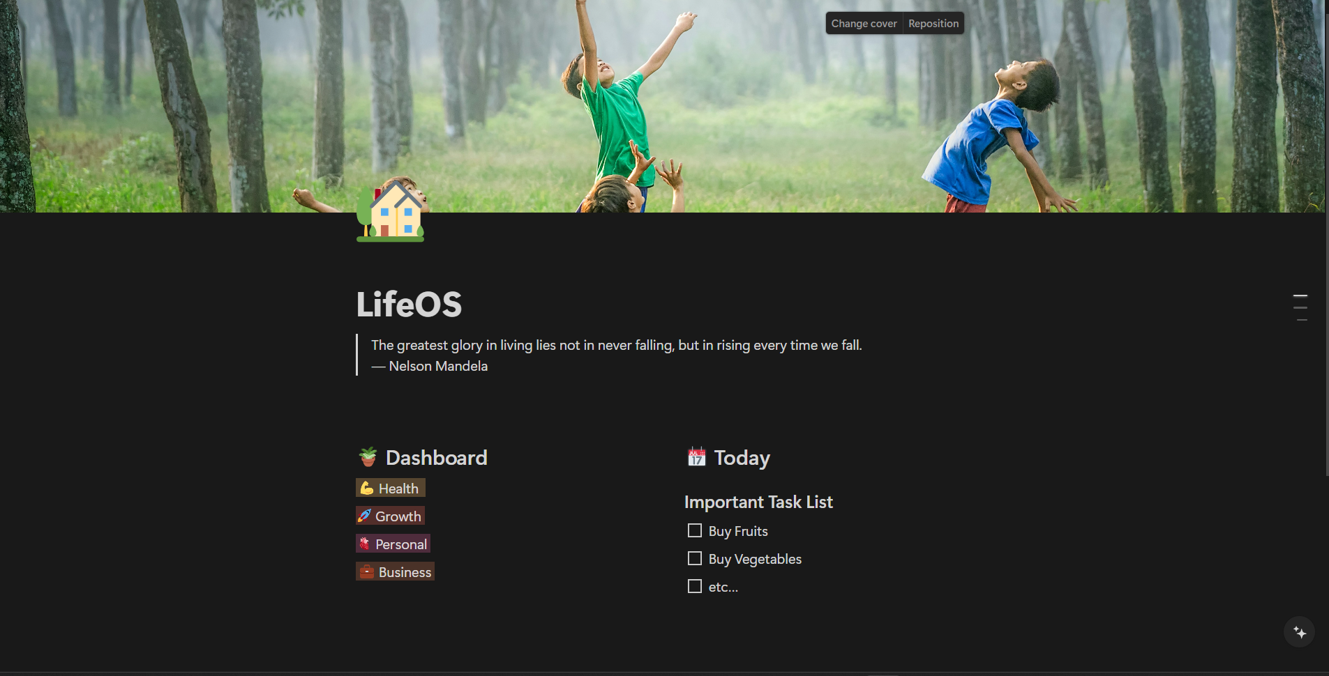 Notion LifeOS Dashboard Setup