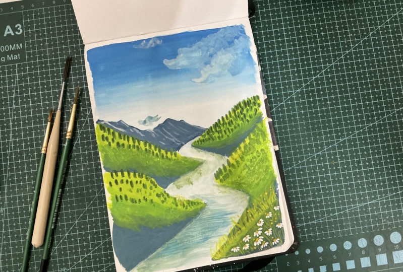 Gouache painting