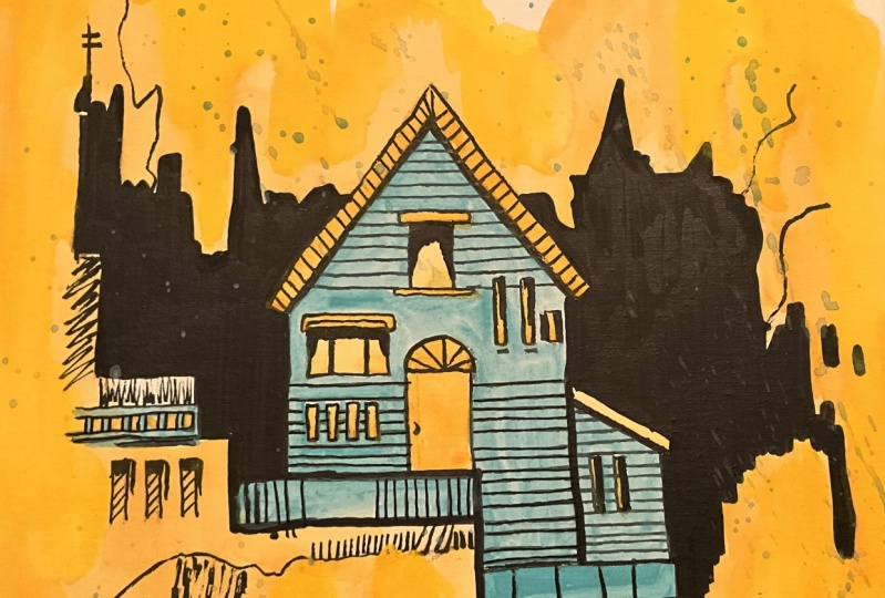 Watercolor Abstract House
