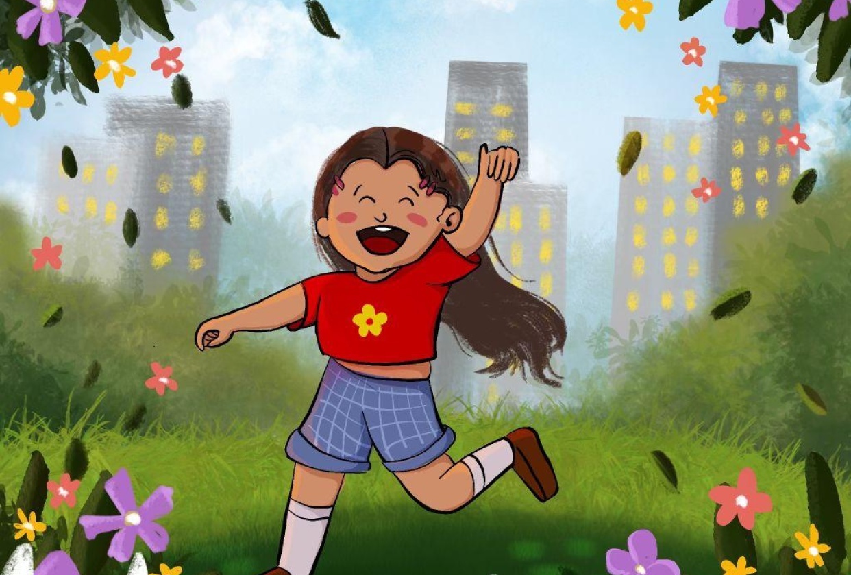 Girl enjoying spring - student project