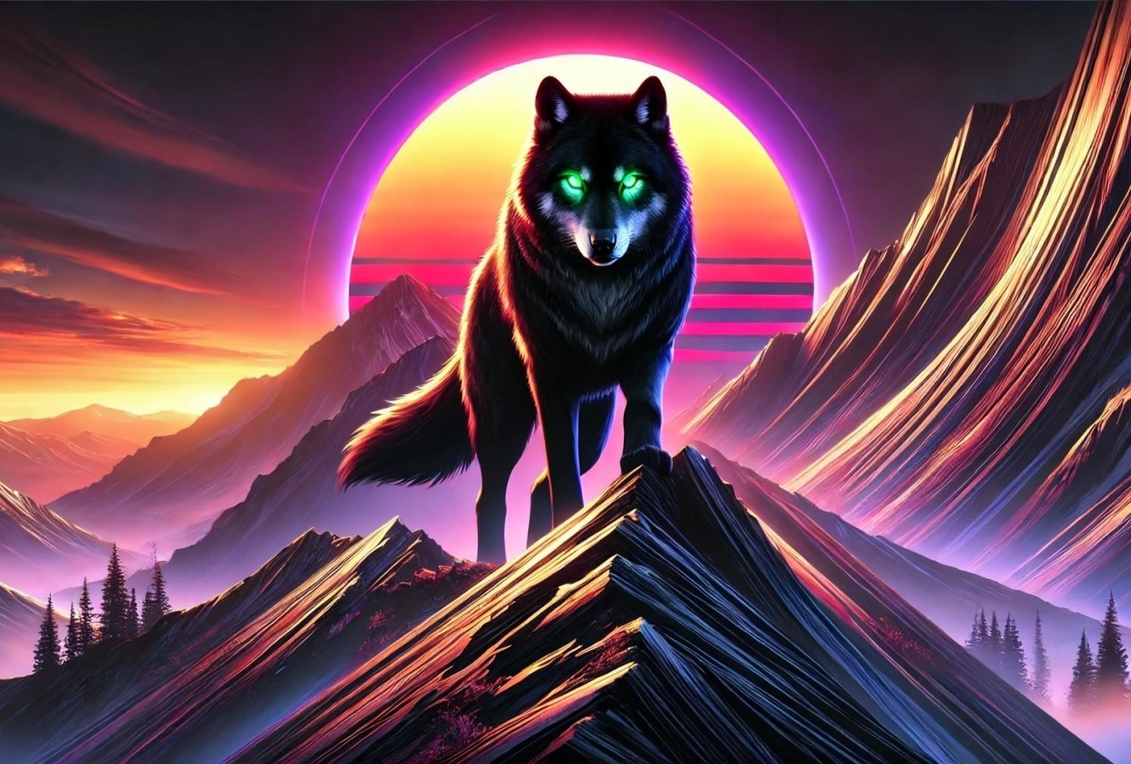 Dark Wold with Green Eyes - student project