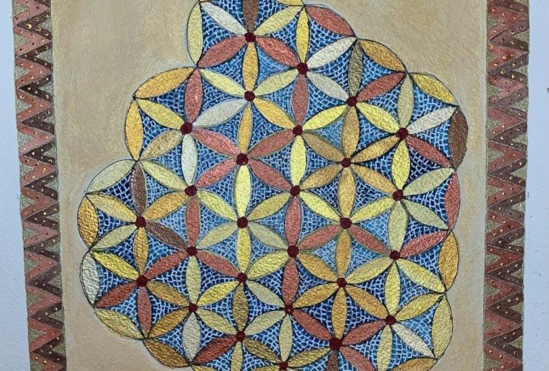Byzantine style mosaic and gold