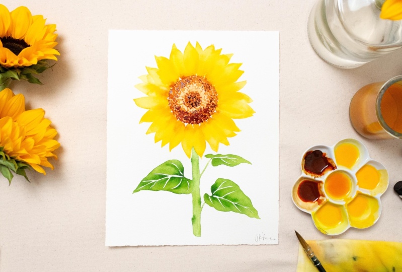 My Sunflower Watercolor Painting