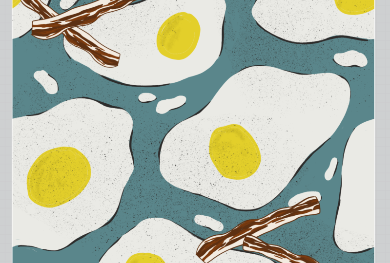 Eggs/oranges/bacon