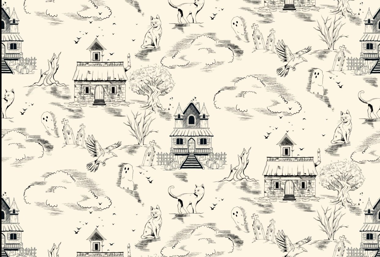 Halloween Toile Du Jouy Pattern - student project