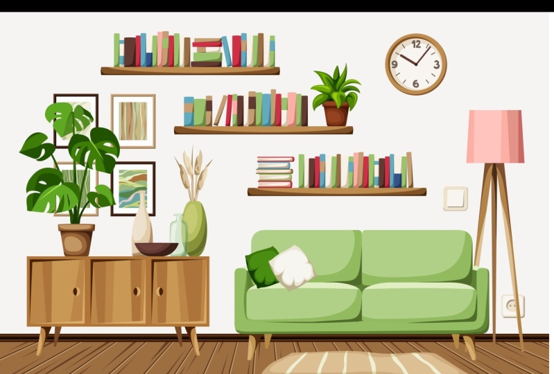 Clock with Shelves Design