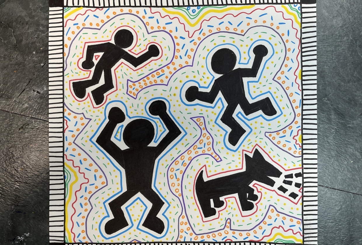 Getting Inspired By Keith Haring's Art Techniques and Lines - student project