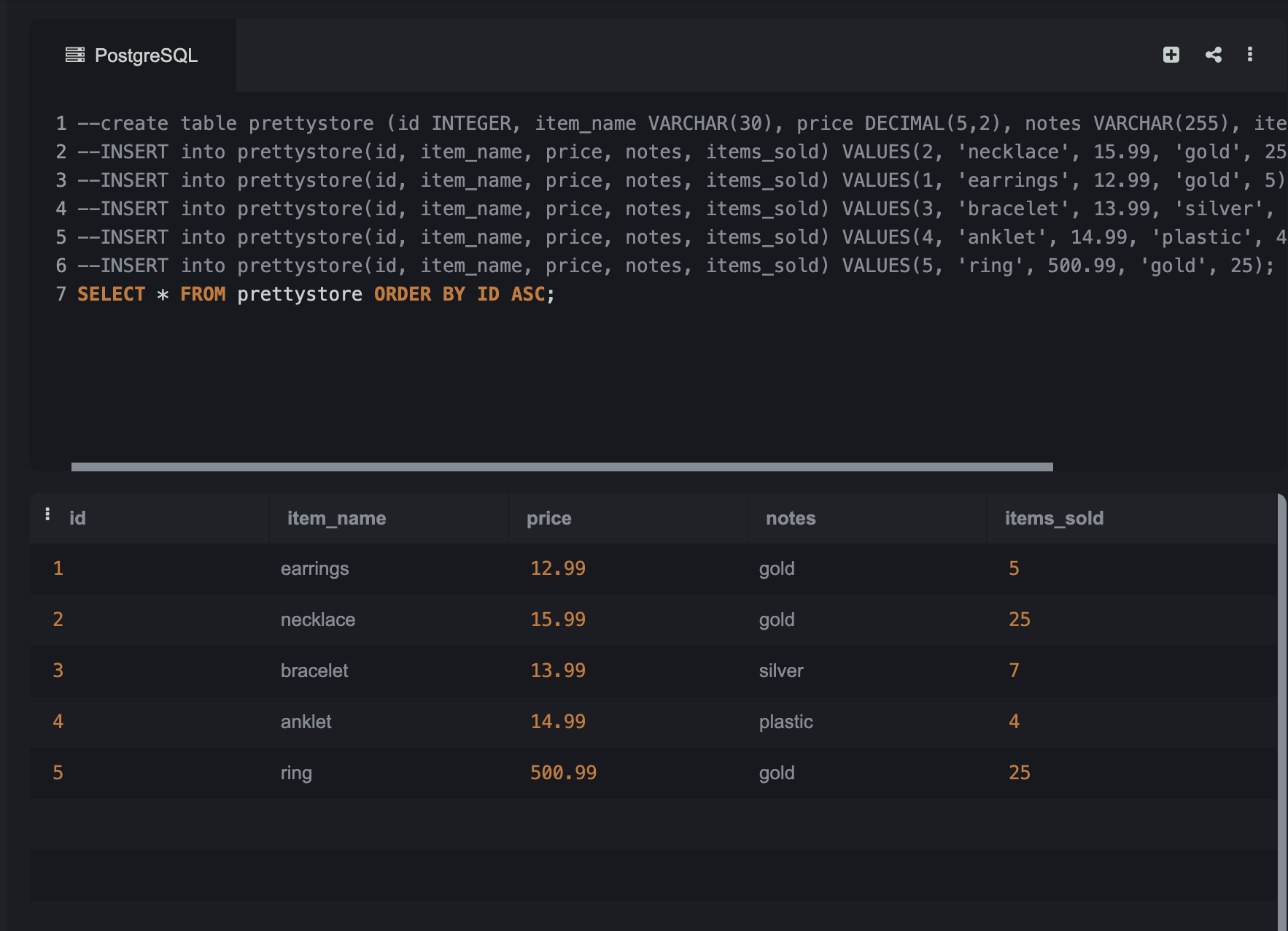 Pretty Store SQL Project