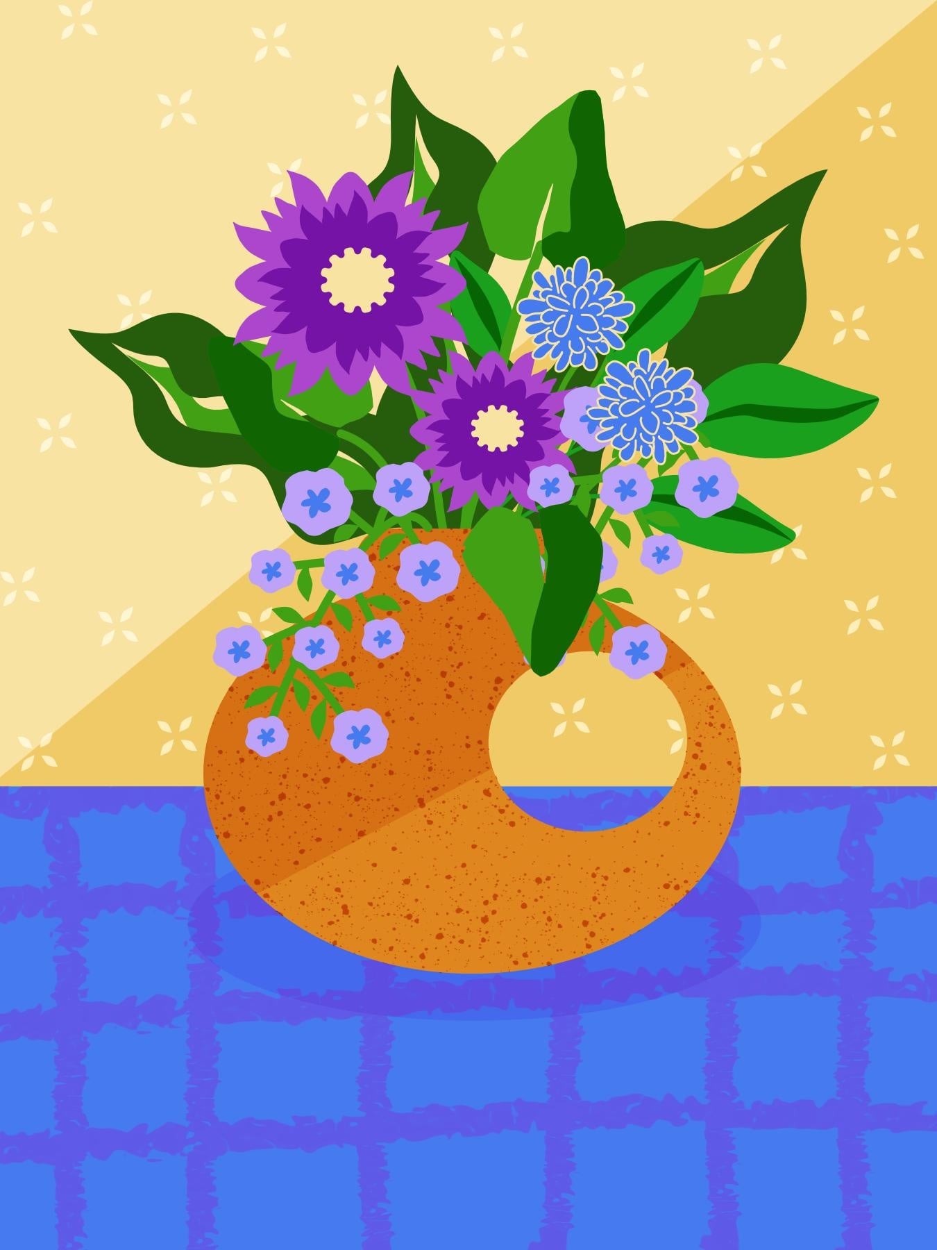 vase and flowers assets - student project
