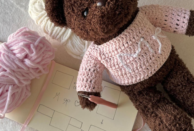 My Teddy Bear in a Cozy Sweater