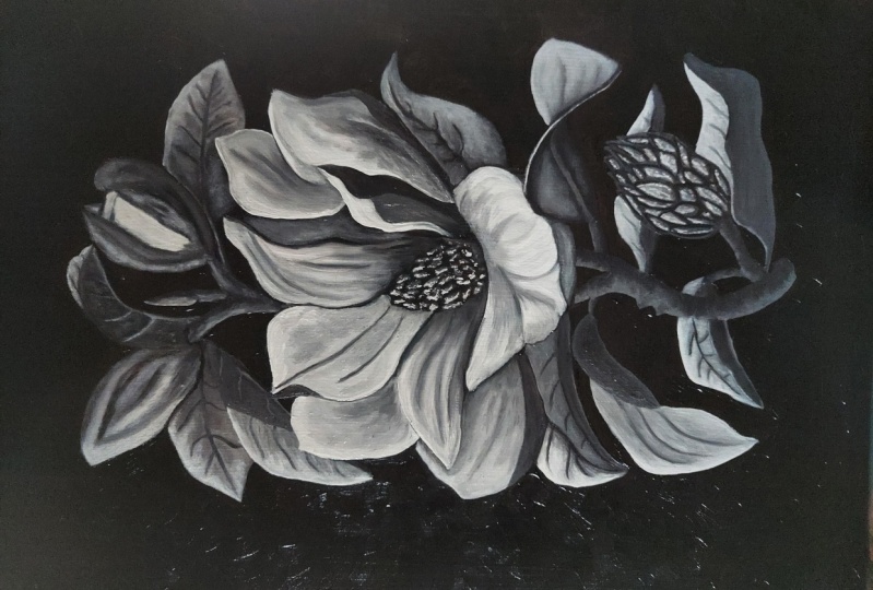 Black and white flower