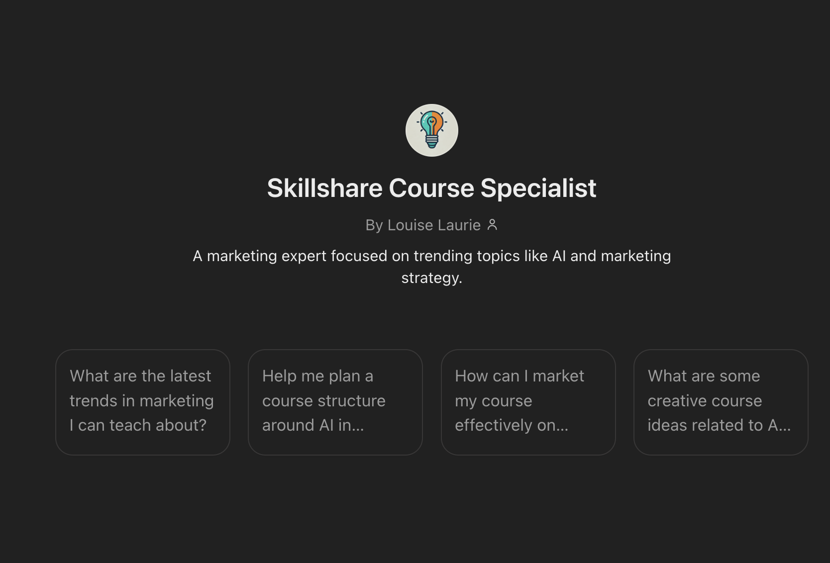 My custom ChatGPT - Skillshare Course Specialist