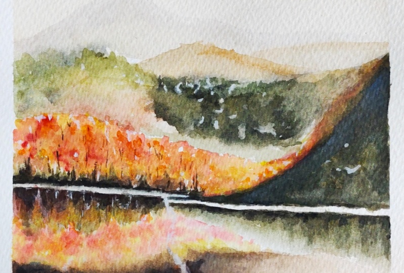 Simple watercolour landscape - a class by Alifya Tarwala