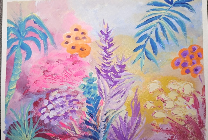 Abstract tropical garden