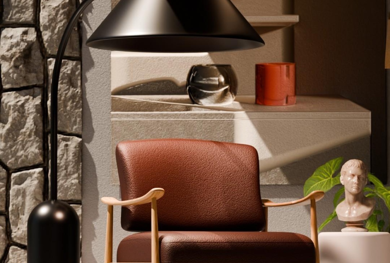 Interior Design with Materials and Texture in Blender - student project