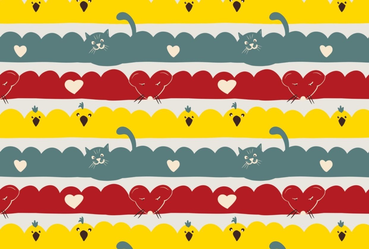 Hidden animals scallop pattern - student project