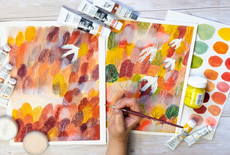 MY WHIMSICAL GOUACHE FOREST