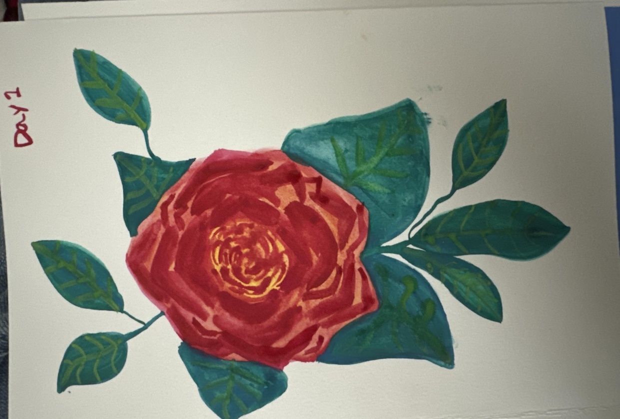 First try at a rose - student project